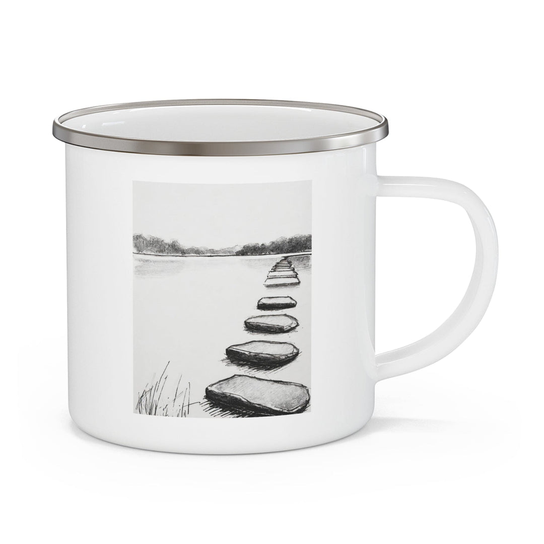 Enamel Camping Mug Stepping Stone Still Waters - Decorative | Enamel Mugs