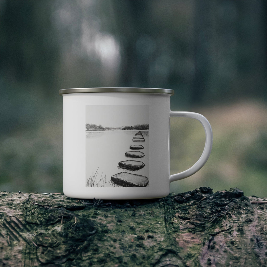 Enamel Camping Mug Stepping Stone Still Waters - Decorative | Enamel Mugs