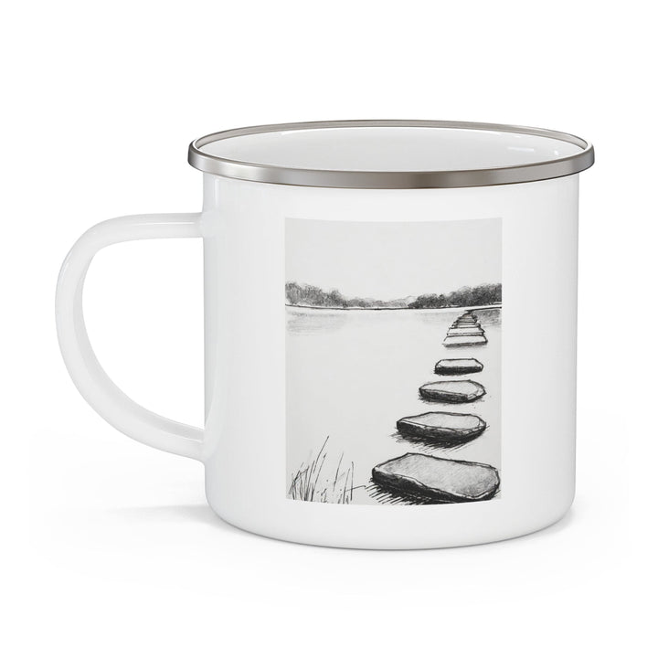 Enamel Camping Mug Stepping Stone Still Waters - Decorative | Enamel Mugs