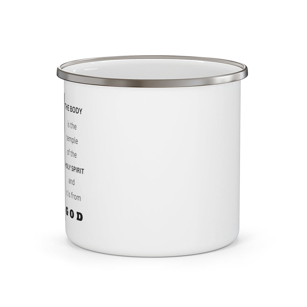 Enamel Camping Mug the Body is the Temple Print - Decorative | Enamel Mugs