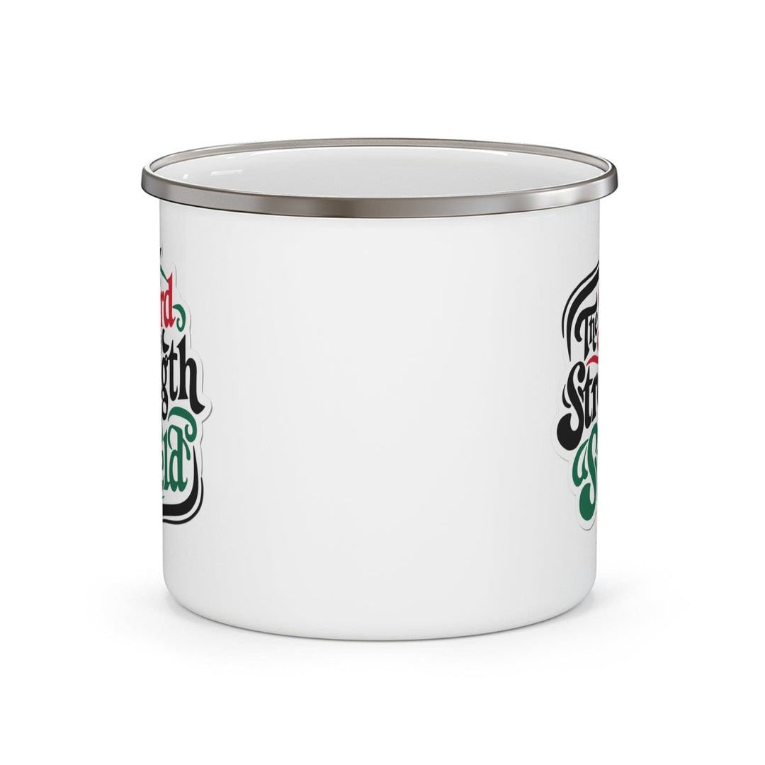 Enamel Camping Mug the Lord is my Strength and my Shield - Decorative | Enamel