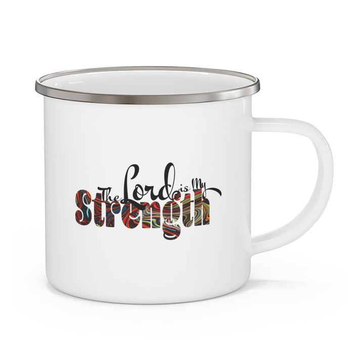 Enamel Camping Mug - the Lord is my Strength Multicolor Illustration