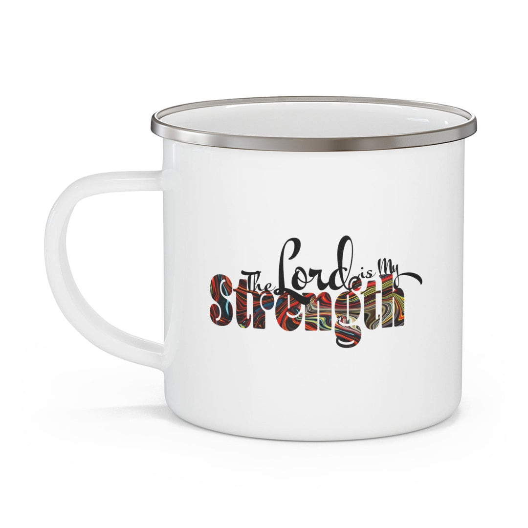 Enamel Camping Mug - the Lord is my Strength Multicolor Illustration