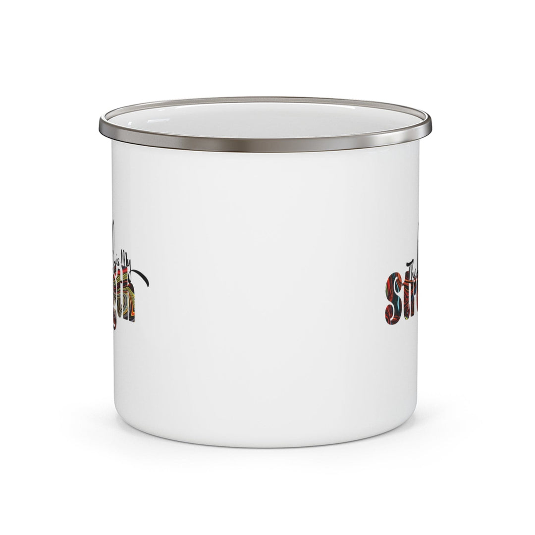 Enamel Camping Mug - the Lord is my Strength Multicolor Illustration