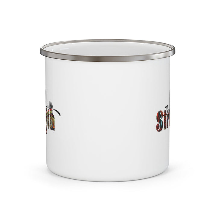 Enamel Camping Mug - the Lord is my Strength Multicolor Illustration