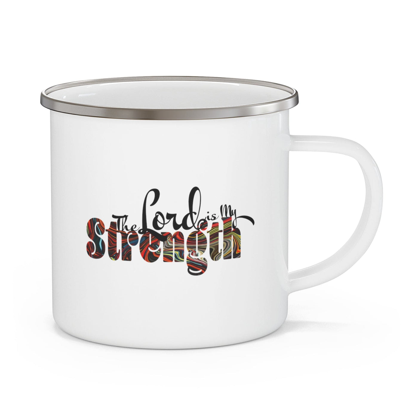 Enamel Camping Mug The Lord Is My Strength Print - Mug