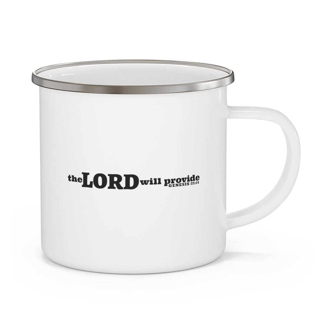 Enamel Camping Mug the Lord will Provide - Genesis 22:14 Christian Inspiration