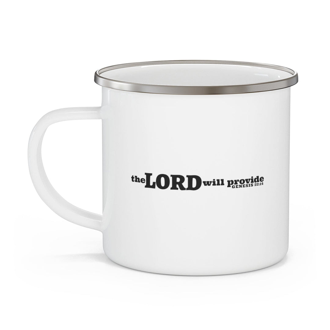 Enamel Camping Mug the Lord will Provide - Genesis 22:14 Christian Inspiration