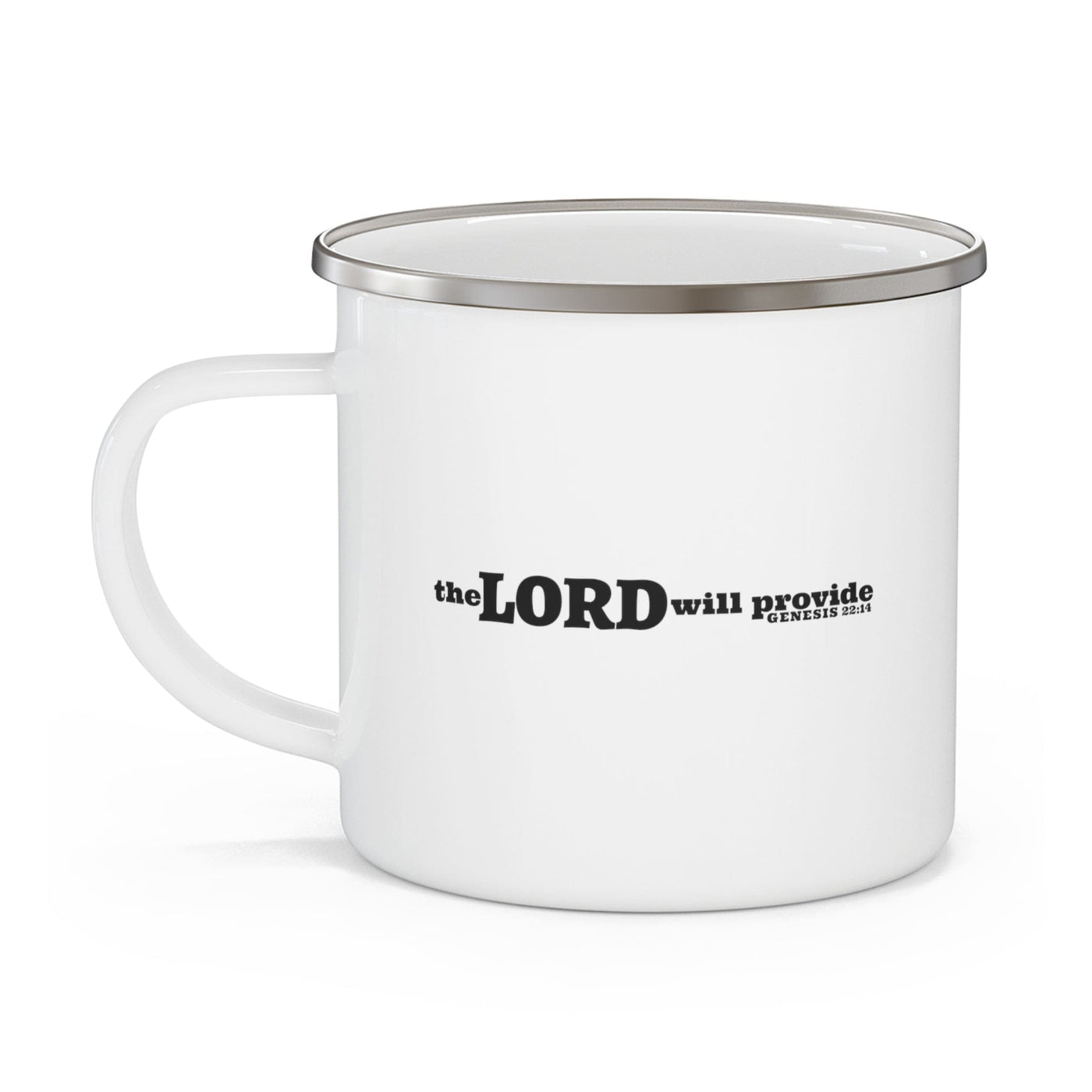 Enamel Camping Mug The Lord Will Provide - Genesis 22:14 Christian Inspiration