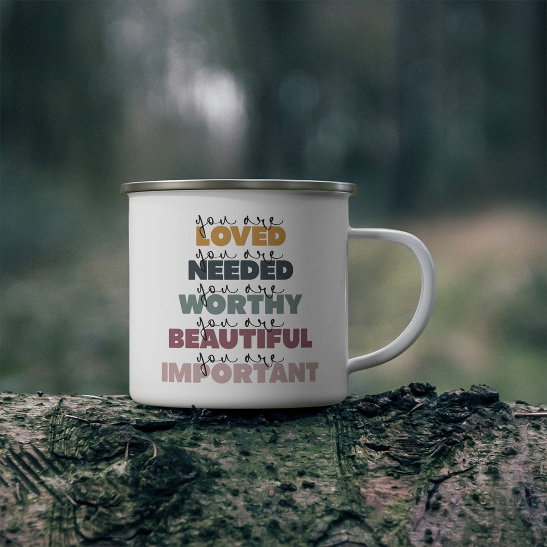 Enamel Camping Mug you are Loved Inspiration Affirmation - Decorative | Enamel