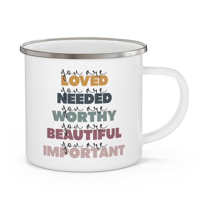 Enamel Camping Mug you are Loved Inspiration Affirmation - Decorative | Enamel