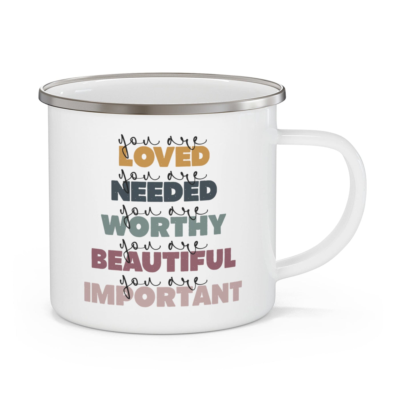 Enamel Camping Mug You Are Loved Inspiration Affirmation - Decorative | Mugs