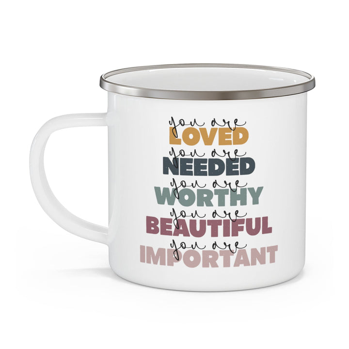 Enamel Camping Mug you are Loved Inspiration Affirmation - Decorative | Enamel