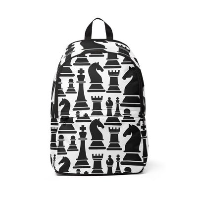 Fashion Backpack Waterproof Black And White Chess Print - Bags
