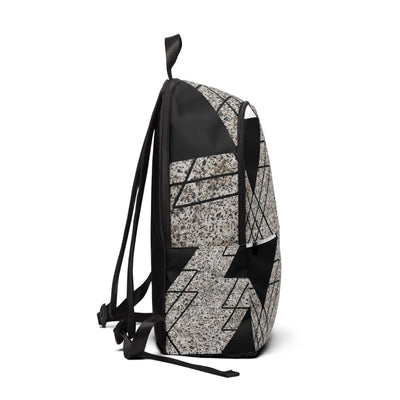Fashion Backpack Waterproof Black And White Triangular Colorblock - Bags