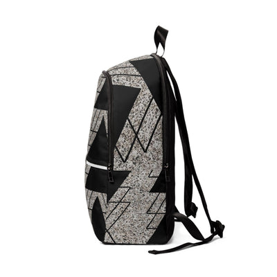 Fashion Backpack Waterproof Black And White Triangular Colorblock - Bags