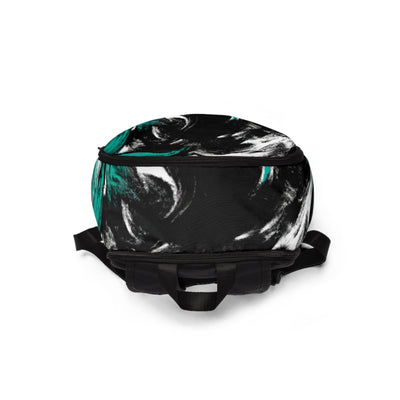 Fashion Backpack Waterproof Black Green White Abstract Pattern - Bags
