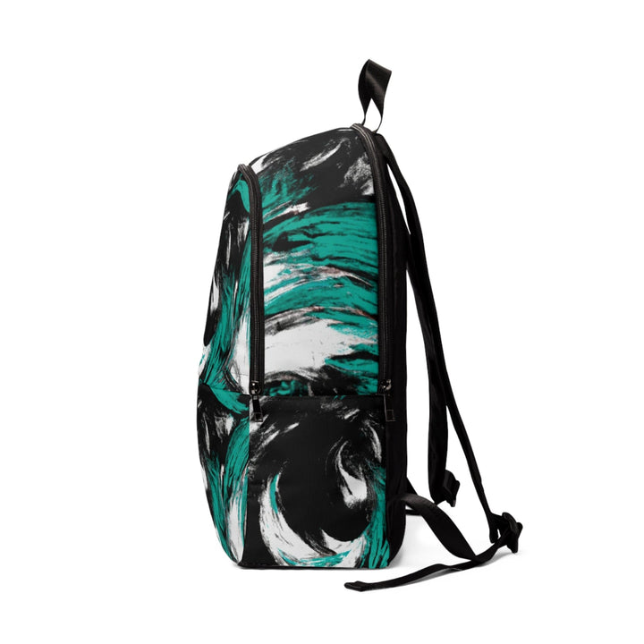 Fashion Backpack Waterproof Black Green White Abstract Pattern - Bags