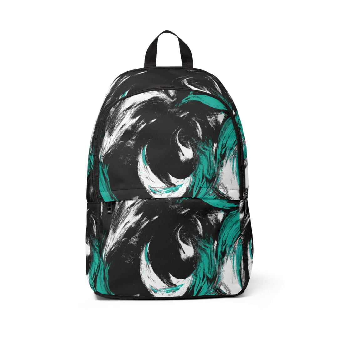 Fashion Backpack Waterproof Black Green White Abstract Pattern - Bags