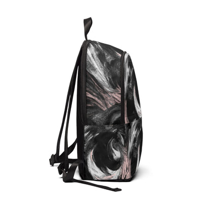 Fashion Backpack Waterproof Black Pink White Abstract Pattern - Bags