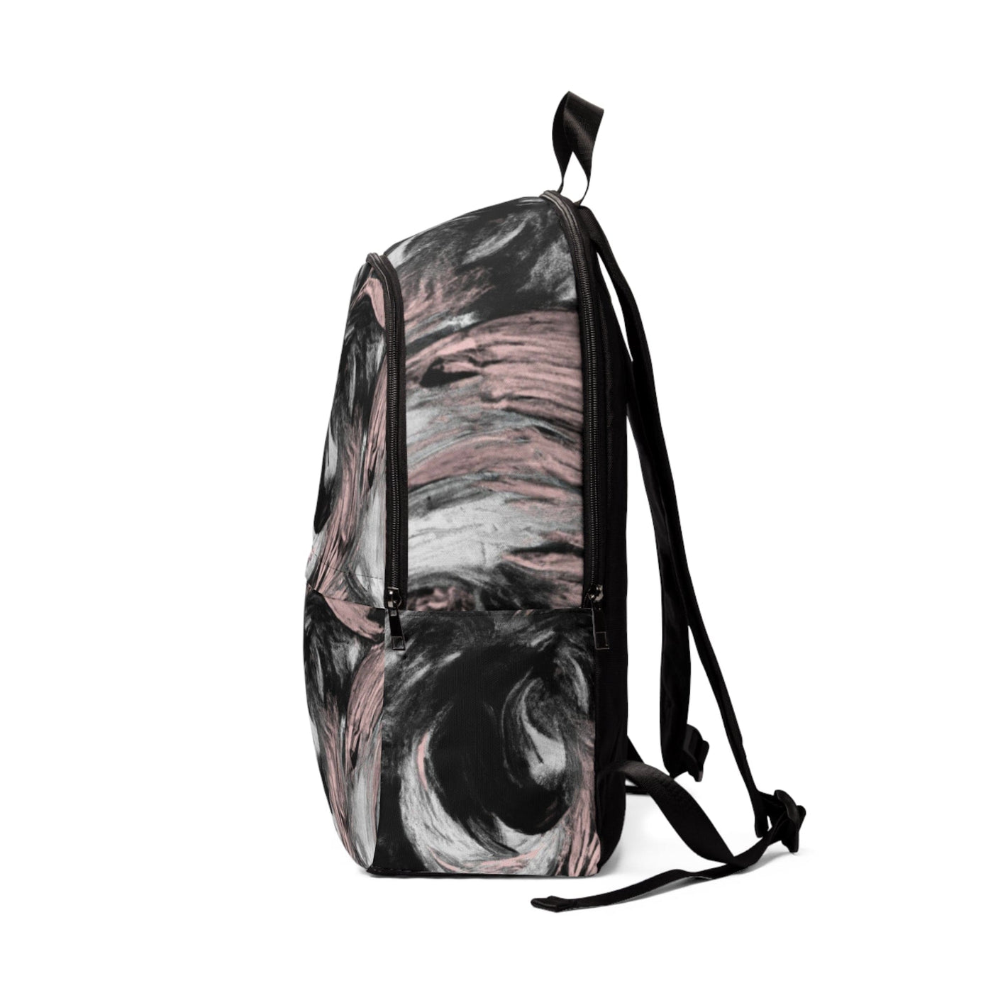 Fashion Backpack Waterproof Black Pink White Abstract Pattern - Bags