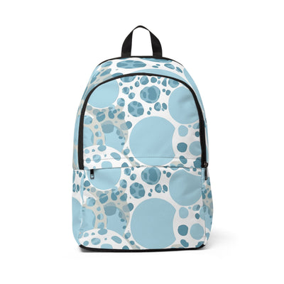 Fashion Backpack Waterproof Blue And White Circular Spotted Illustration - Bags