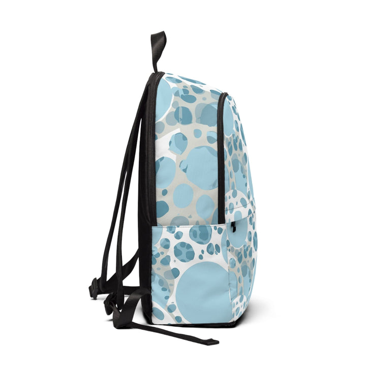 Fashion Backpack Waterproof Blue and White Circular Spotted Illustration - Bags