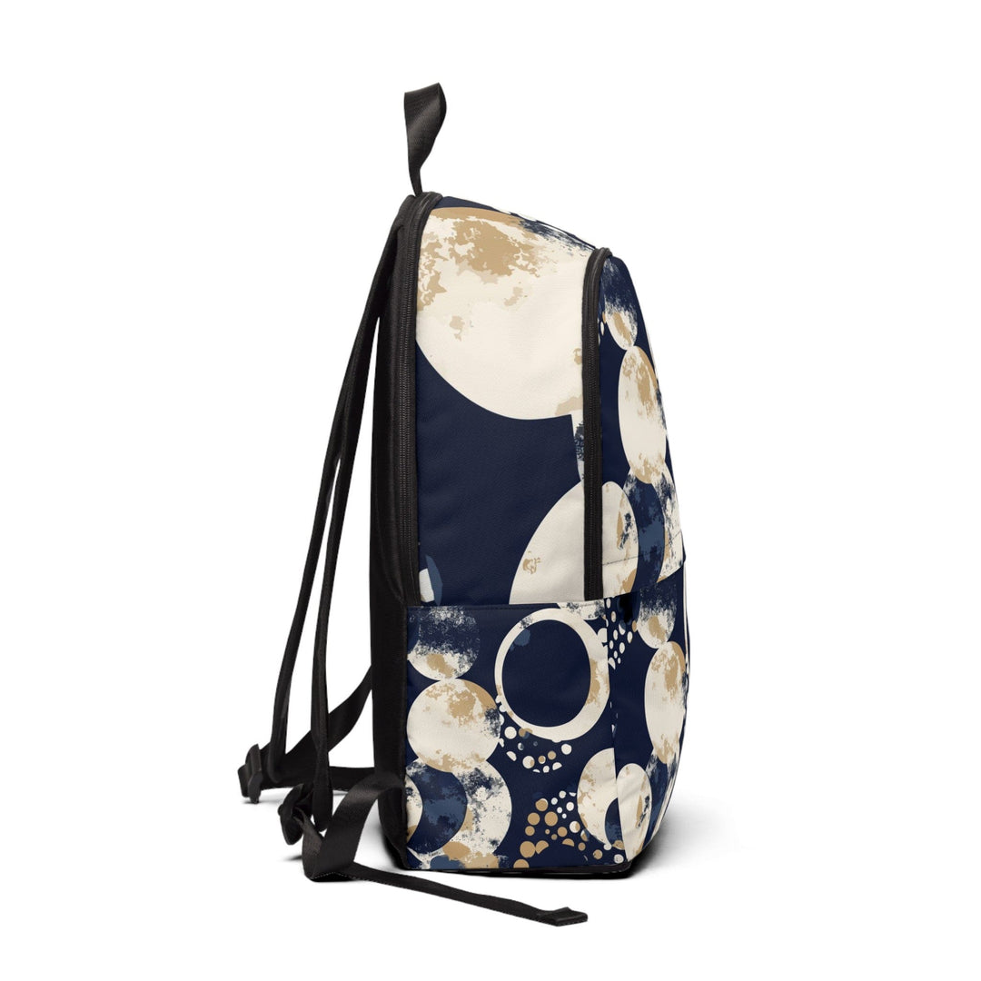 Fashion Backpack Waterproof Blue Beige Spotted Print - Bags | Backpacks