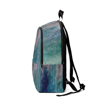 Fashion Backpack Waterproof Blue Hue Watercolor Abstract Print - Bags