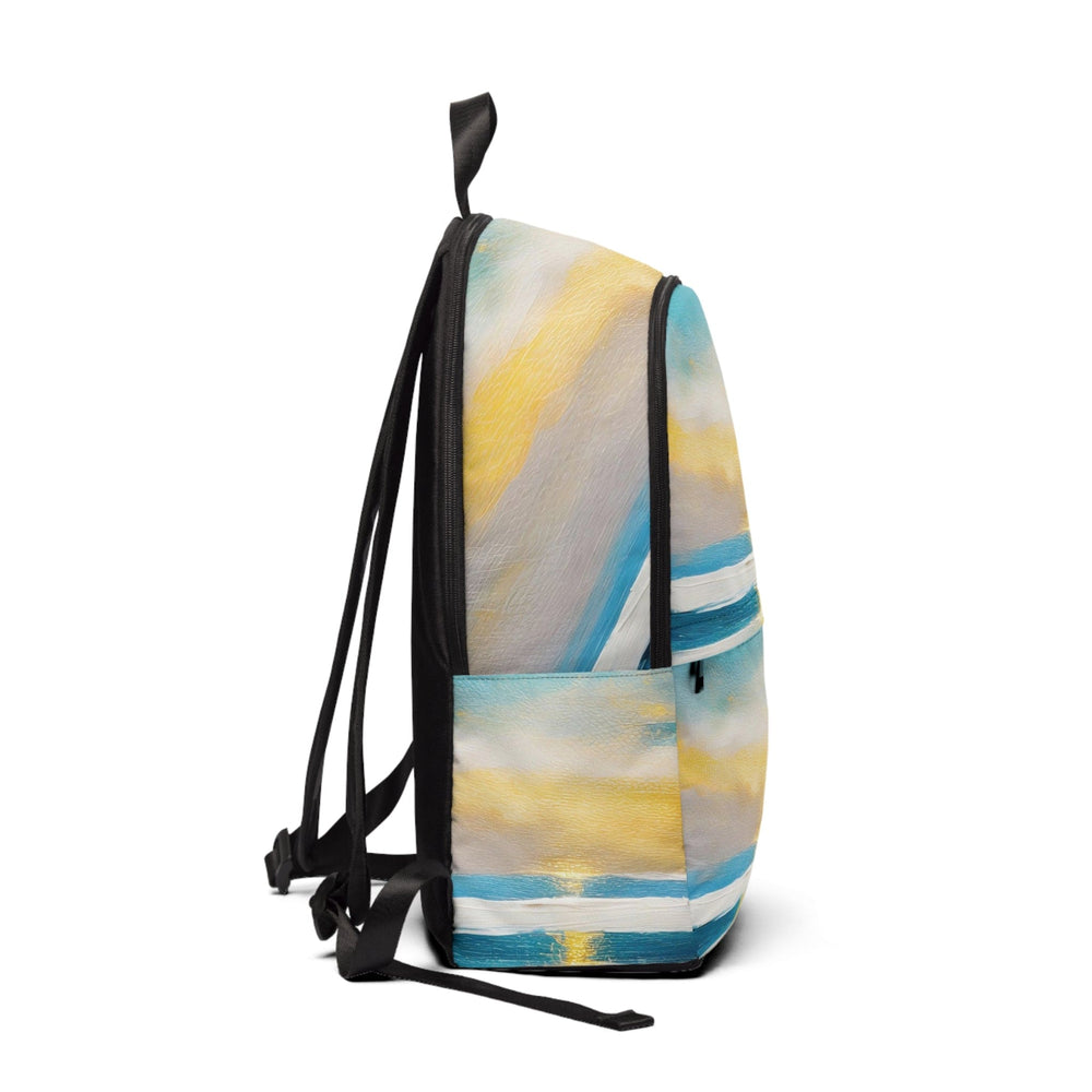 Fashion Backpack Waterproof Blue Ocean Golden Sunset Print - Bags | Backpacks