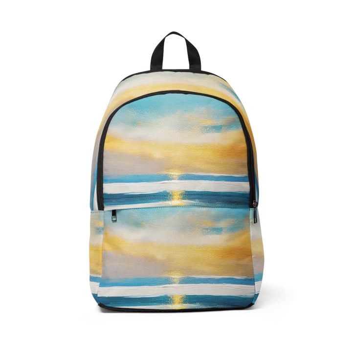 Fashion Backpack Waterproof Blue Ocean Golden Sunset Print - Bags/Backpacks