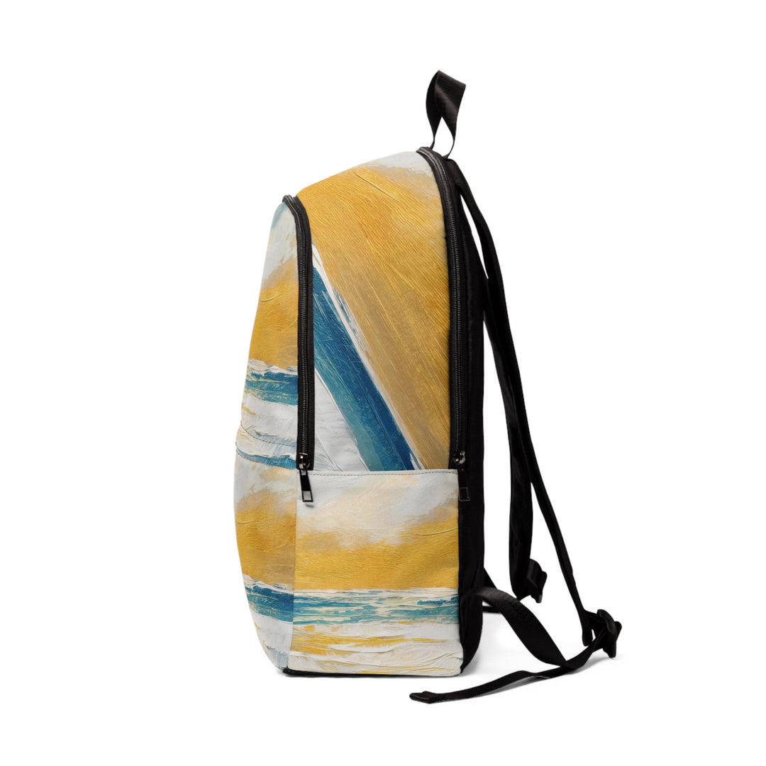 Fashion Backpack Waterproof Blue Ocean Golden Sunset Print - Bags | Backpacks