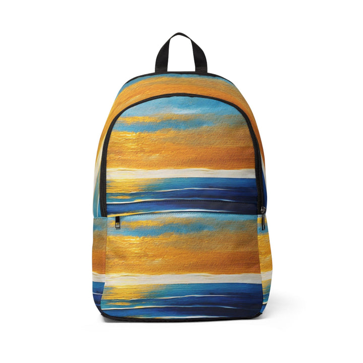 Fashion Backpack Waterproof Blue Ocean Golden Sunset Print - Bags | Backpacks