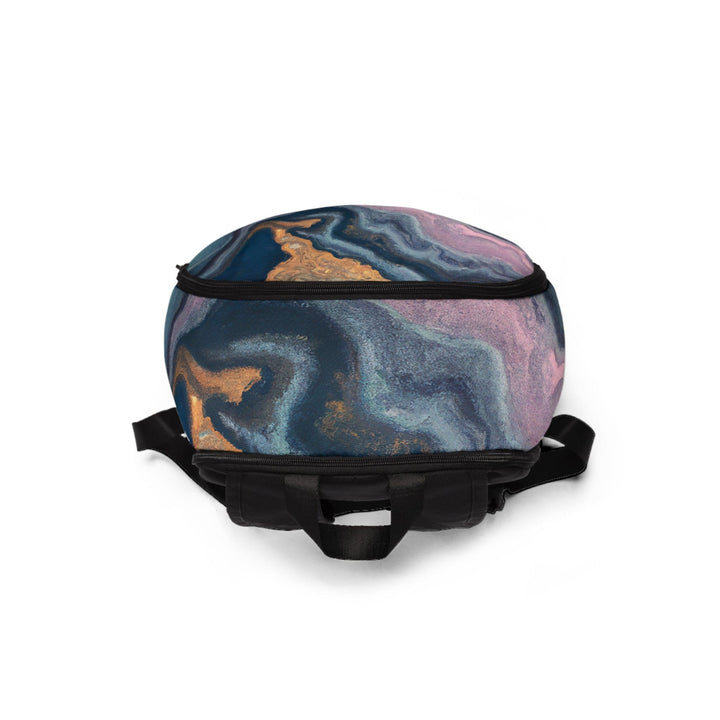 Fashion Backpack Waterproof Blue Pink Marble Swirl Print - Bags | Backpacks