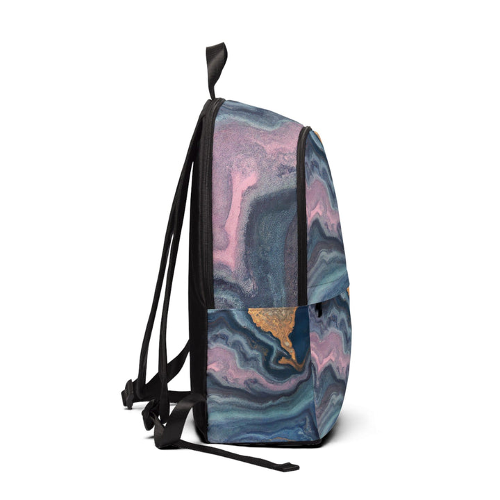 Fashion Backpack Waterproof Blue Pink Marble Swirl Print - Bags | Backpacks