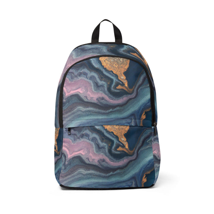 Fashion Backpack Waterproof Blue Pink Marble Swirl Print - Bags | Backpacks