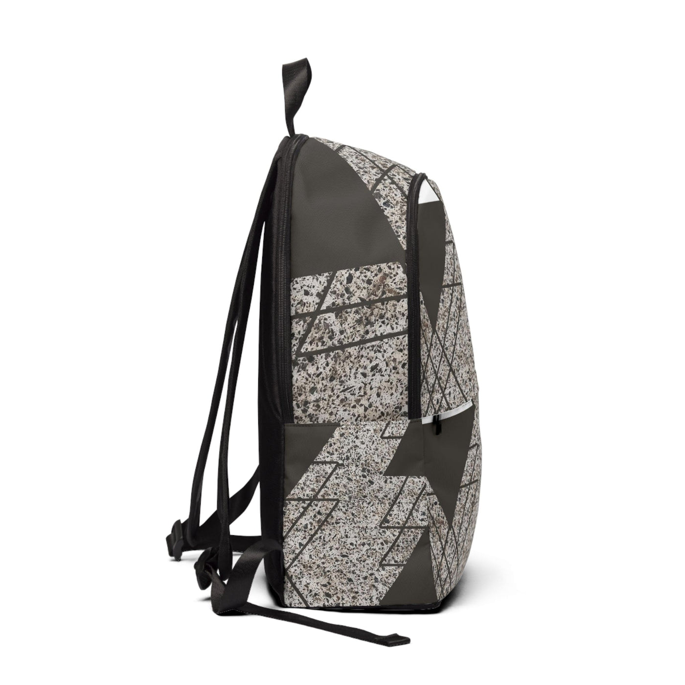 Fashion Backpack Waterproof Brown And White Triangular Colorblock - Bags