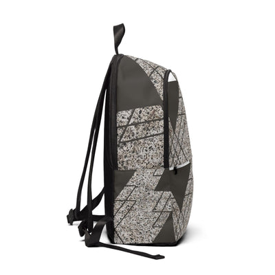 Fashion Backpack Waterproof Brown And White Triangular Colorblock - Bags