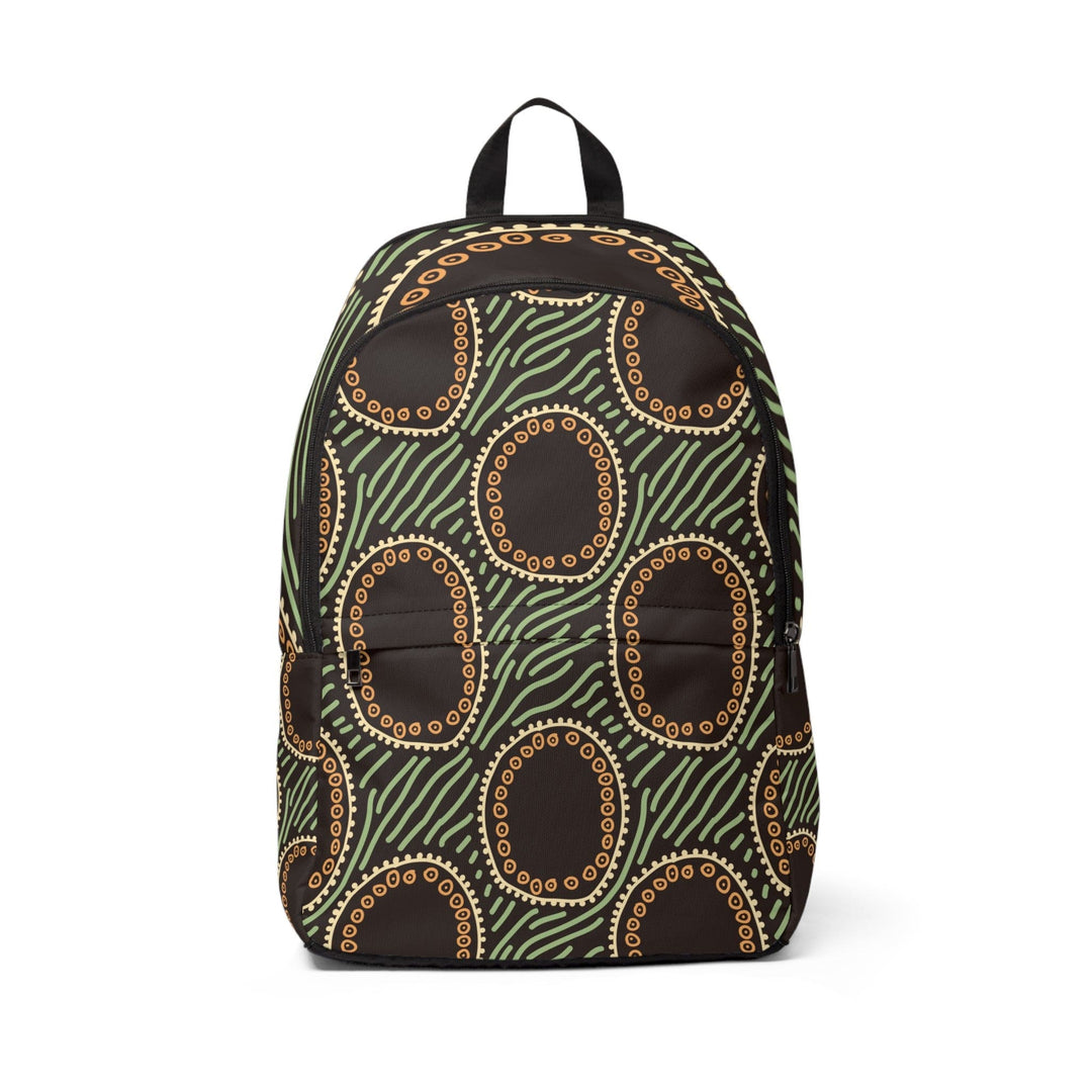 Fashion Backpack Waterproof Brown Green Geometric Lines - Bags | Backpacks