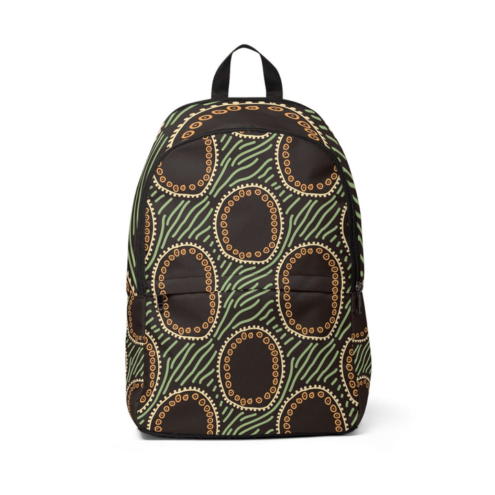 Fashion Backpack Waterproof Brown Green Geometric Lines - Bags | Backpacks