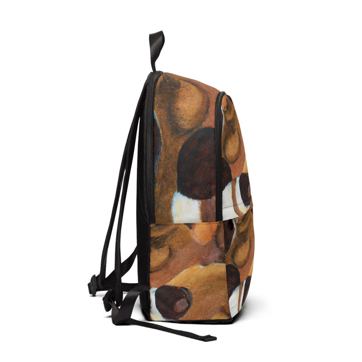 Fashion Backpack Waterproof Brown White Stone Pattern - Bags | Backpacks