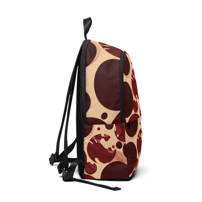 Fashion Backpack Waterproof Burgundy And Beige Circular Spotted Illustration