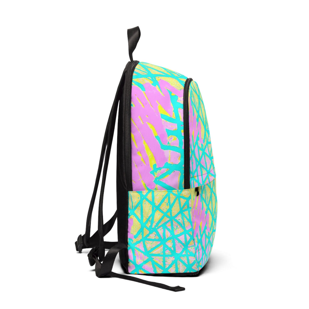 Fashion Backpack Waterproof Cyan Blue Lime Green and Pink Pattern - Bags