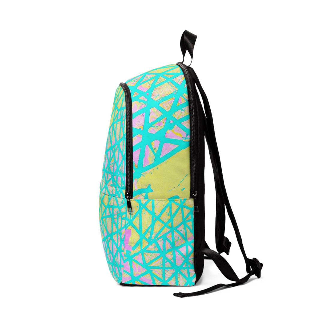 Fashion Backpack Waterproof Cyan Blue Lime Green and Pink Pattern - Bags