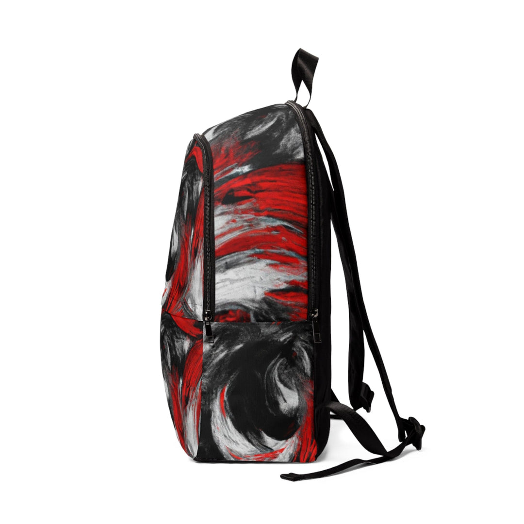 Fashion Backpack Waterproof Decorative Black Red White Abstract Seamless