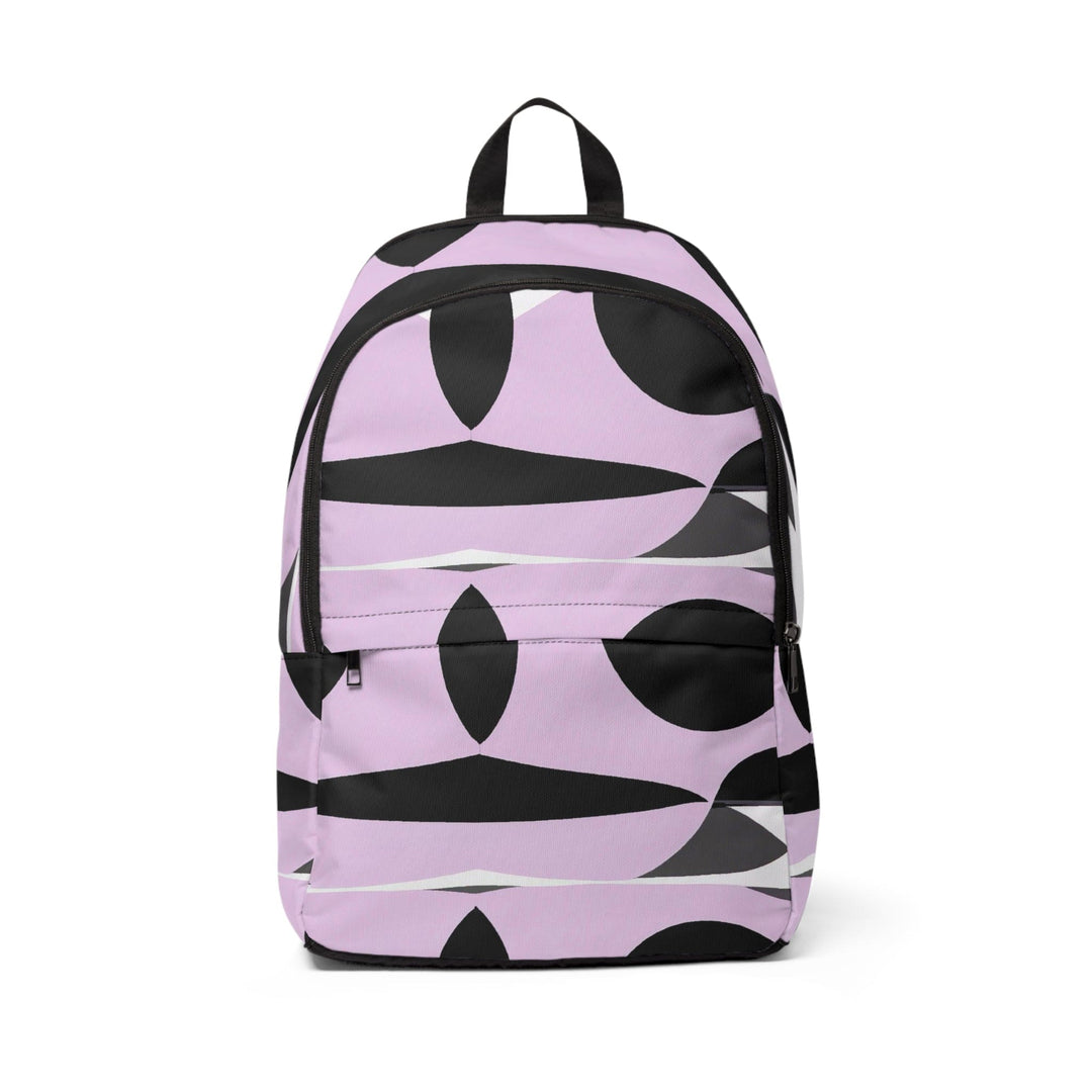 Fashion Backpack Waterproof Geometric Lavender and Black Pattern - Bags