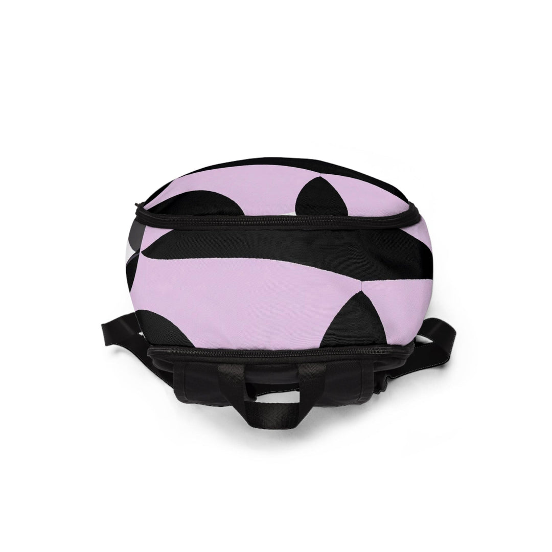 Fashion Backpack Waterproof Geometric Lavender and Black Pattern - Bags