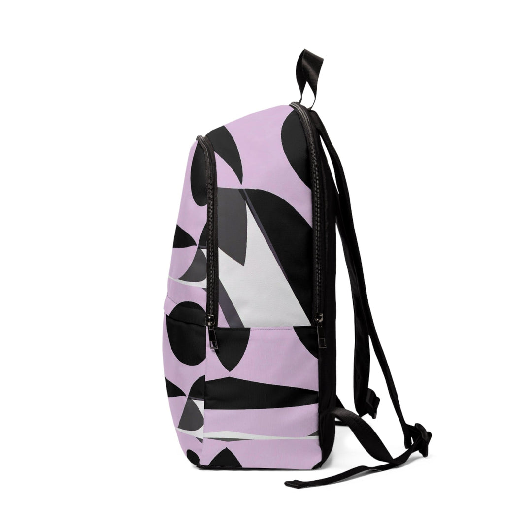 Fashion Backpack Waterproof Geometric Lavender and Black Pattern - Bags