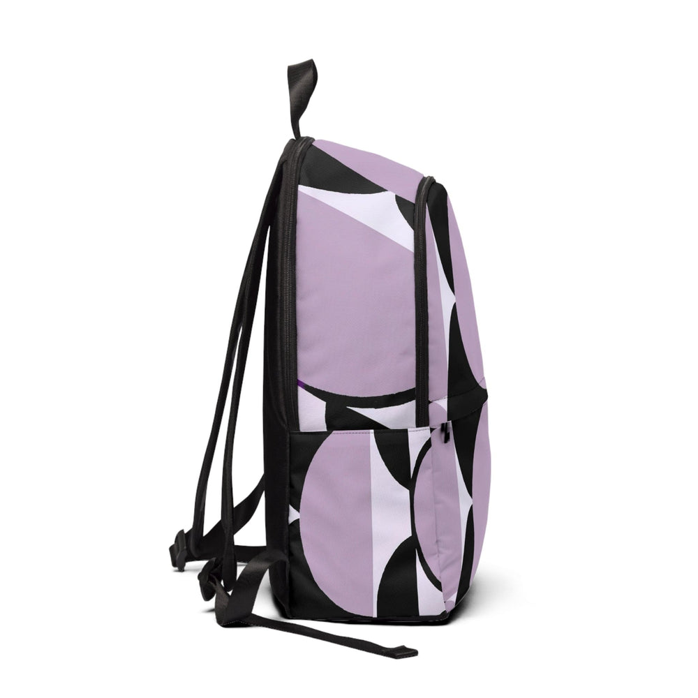 Fashion Backpack Waterproof Geometric Lavender and Black Pattern