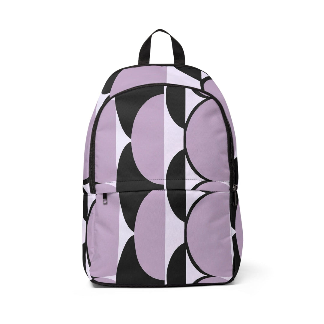 Fashion Backpack Waterproof Geometric Lavender and Black Pattern